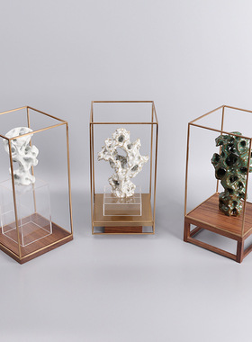 新中式禅意陶瓷太湖石装饰品样板房书柜书架摆件创意家居客厅摆设