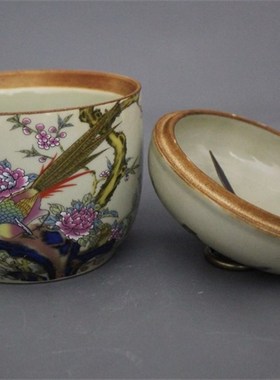 景德镇仿古陶瓷器雍正粉彩富贵锦鸡图茶叶罐家居客厅摆件仿古收藏