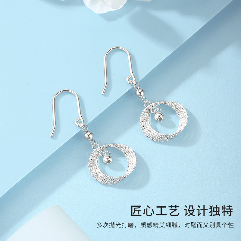 中国黄金星光之环耳环幸运银河银耳环足银999耳钩送女友生日礼物,淘宝优惠券,粉丝福利购,淘宝优惠卷