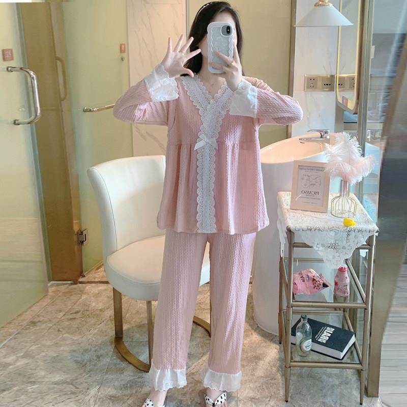 夏季月子服薄款纯棉家居服产妇产后哺乳期紫色孕妇睡衣莫代尔女夏,淘宝优惠券,粉丝福利购,淘宝优惠卷