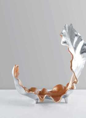 新款直销现代简约创意树叶果盘高级感茶几餐桌装饰摆件家居客厅装