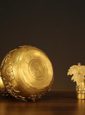 直销新款铜葫芦摆件四季平安福寿黄铜开盖葫芦大号招财客厅办公室