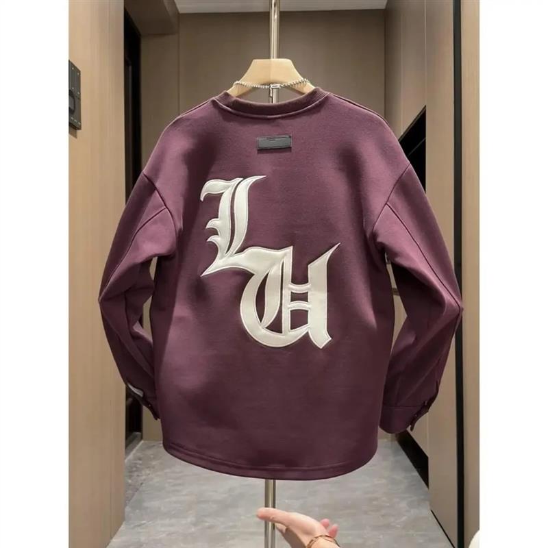 IT轻奢工作室双12潮p牌冬刺绣加厚卫衣男士时尚保暖打底衫韩版T恤 - 图1