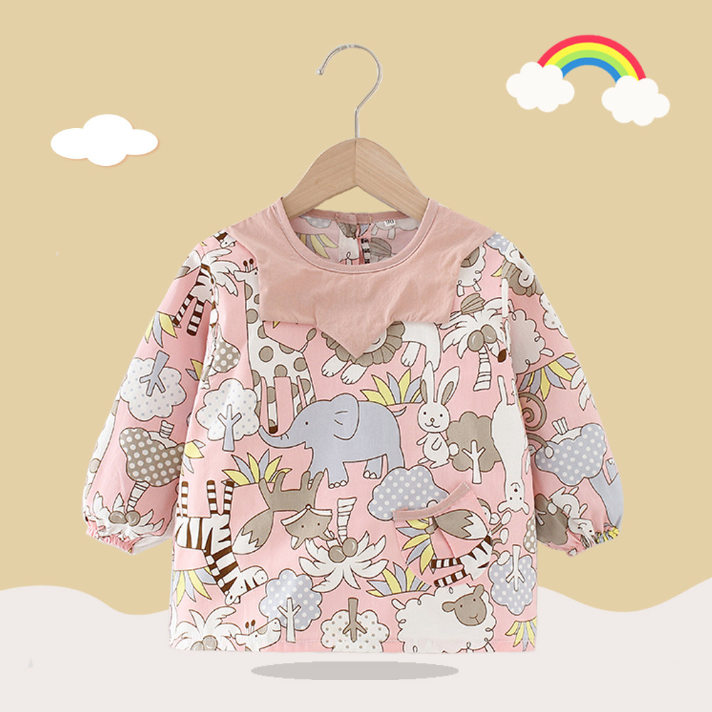 春秋纯棉宝宝罩衣儿童围裙防水防脏男女宝宝吃饭围兜婴幼儿反穿衣,淘宝优惠券,粉丝福利购,淘宝优惠卷