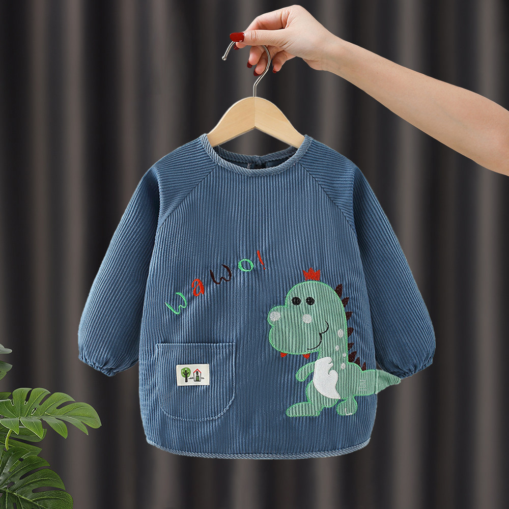 灯芯绒宝宝罩衣儿童围裙秋冬防水防脏婴儿吃饭围兜护衣男童反穿衣,淘宝优惠券,粉丝福利购,淘宝优惠卷