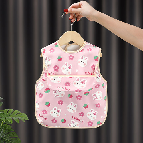 夏季无袖宝宝吃饭围兜儿童罩衣防水防脏男女薄款婴幼儿反穿衣护衣 - 图3
