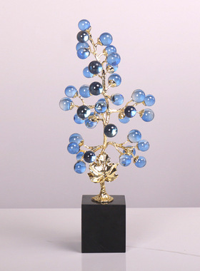 水晶葡萄树摆件客厅高级感轻奢招财创意家居装饰品玄关酒柜工艺礼