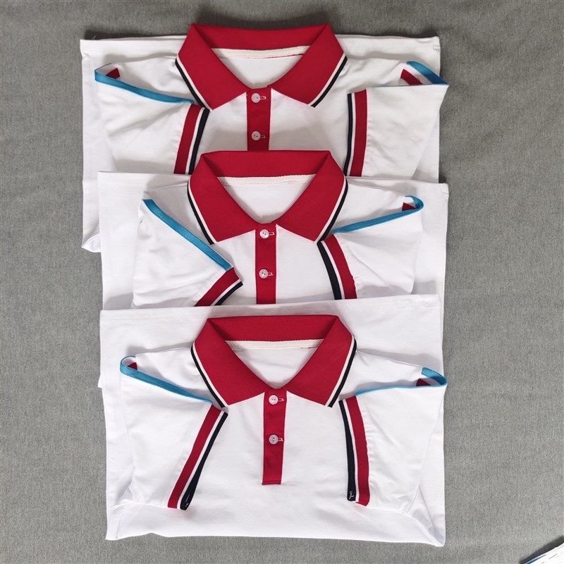 定做夏季大白色拼接红色纯棉短袖T恤POLO衫 支持来图定做,淘宝优惠券,粉丝福利购,淘宝优惠卷