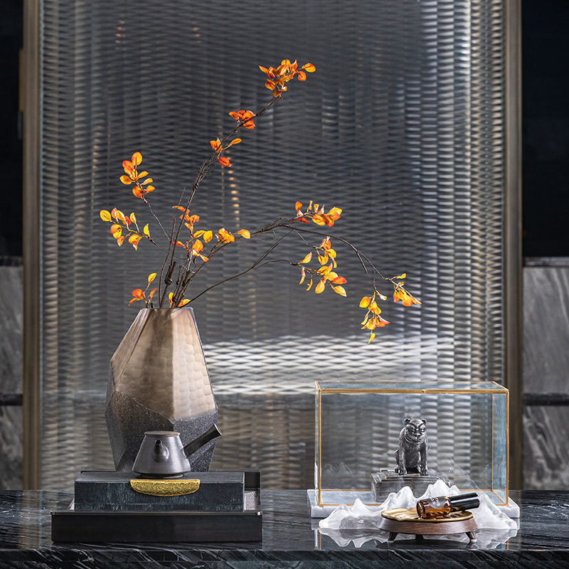 新款 欧式手工磨刻几何型拼接色玻璃花瓶摆件 家居办公装饰摆件,淘宝优惠券,粉丝福利购,淘宝优惠卷