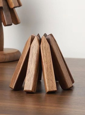 黑胡桃实木隔热垫餐桌摆件一棵树防烫隔热垫创意折叠隔热垫 格调