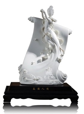 古典美女人物 春满人间 德化白瓷仕女雕塑家居办公工艺品摆件礼品