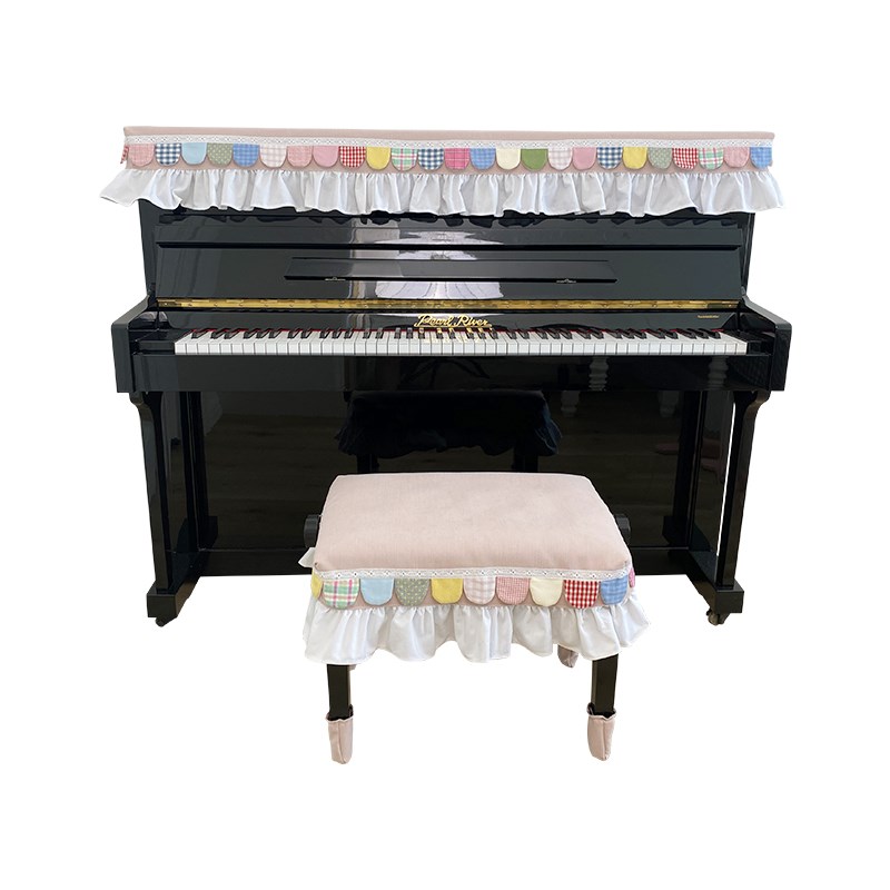 韩粉卡哇伊彩色圆弧琴罩轻奢钢琴防尘罩半罩公主钢琴全罩儿童钢琴 - 图3