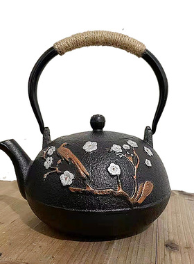 酒店样板房茶室新中式博古架茶柜复古摆件玄关装饰铁壶茶壶泡水壶