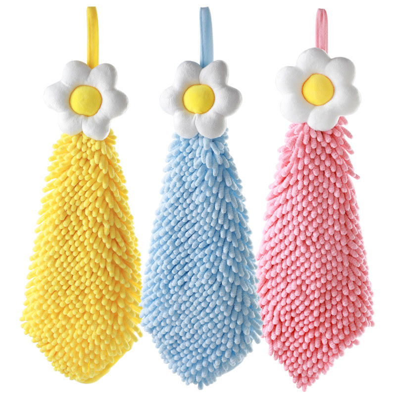 可爱擦手巾厨房不掉毛挂式雪尼尔毛巾吸水球加厚抹布儿童搽抹手布,淘宝优惠券,粉丝福利购,淘宝优惠卷