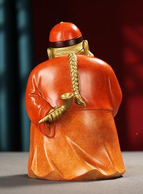 全铜地主财玄富KQY贵元宝福气精品彩铜摆主客件办公室关厅桌面装