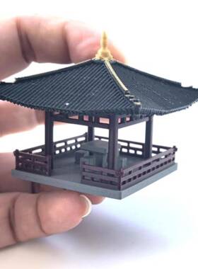 2020古代草亭子装饰室盆景茅楼阁古亭摆件居微景观假山奇石仿亭装
