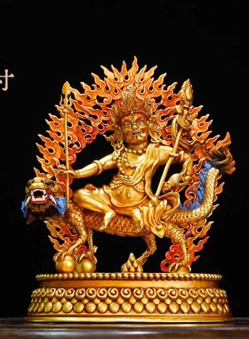 藏传白财神佛像摆件家用黄财神红财神黑财神五姓财神仿古鎏金铜像