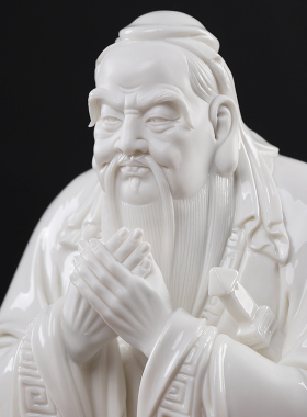 戴玉堂孔子像孔夫子家居工艺品桌面办公室装饰品陶瓷摆件送老师