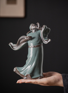 大号诗仙李白摆件禅意陶瓷古代人物雕像塑家居书房桌面装饰工艺礼