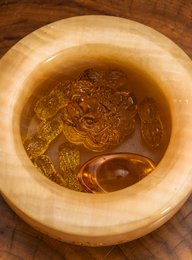 大小号天然米黄玉元宝聚宝盆摆件 招财聚财转运T客厅家居装饰品