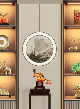 新中式办公室装饰品摆设茶室领导工艺品书柜茶室博古架摆件