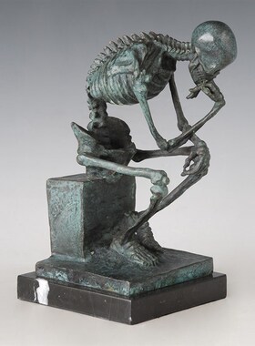 铜雕塑思想者EP073998欧式工艺品酒店书K房家居桌面装饰品摆件包