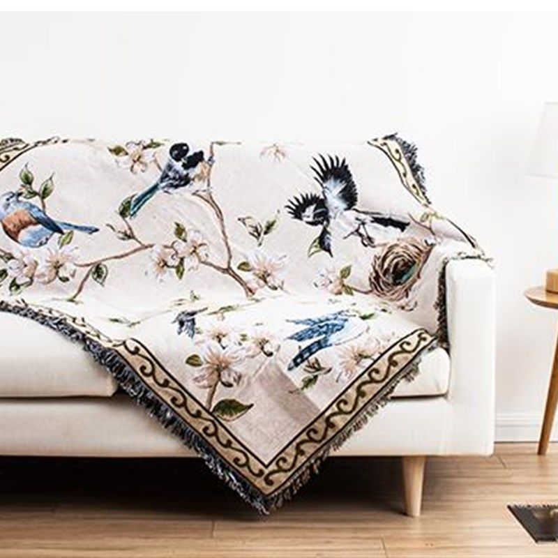 简约现代简约美式沙发盖毯子椅子万能垫沙发巾花鸟猫咪沙发垫布艺,淘宝优惠券,粉丝福利购,淘宝优惠卷