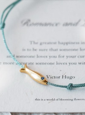 法国订单~镀18K金锦鲤小鱼手链z手绳度假风新款小众高级ins风礼物