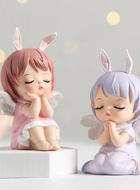 创意可爱安妮小摆件儿童房女生卧室电脑桌面车载治愈系装饰品礼物