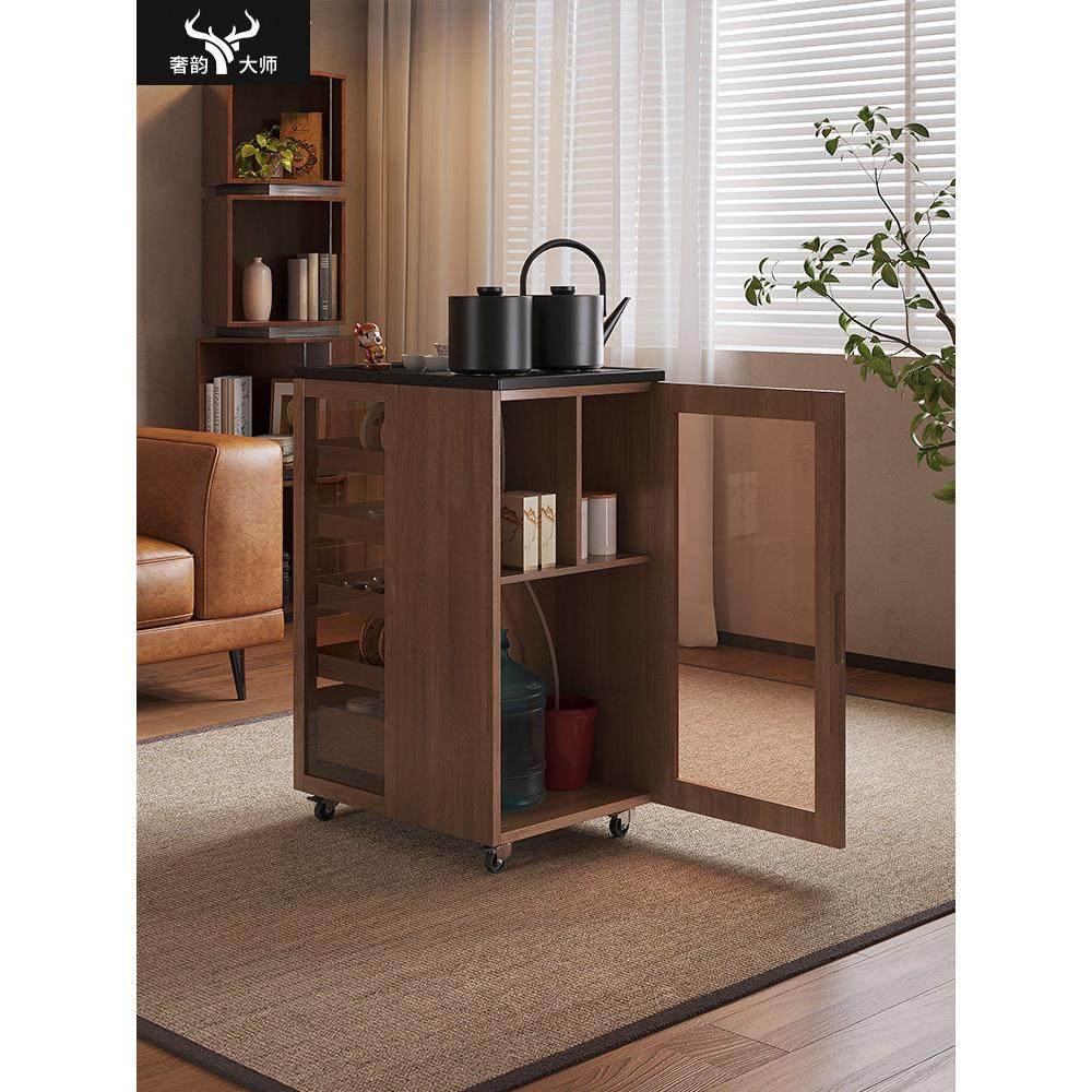 可移动茶台家用小茶车实木煮茶茶水柜沙发边柜客厅展示柜阳台茶桌,淘宝优惠券,粉丝福利购,淘宝优惠卷