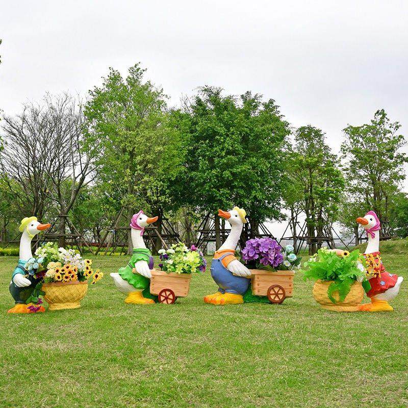 户外卡通兔子雕塑彷真动物鸡鸭花缸落地装饰摆件幼儿园玻璃钢小品,淘宝优惠券,粉丝福利购,淘宝优惠卷