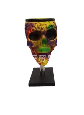 直销新款跨境新款 树脂工艺品泡泡骷髅机 万圣节 办公室桌上摆件