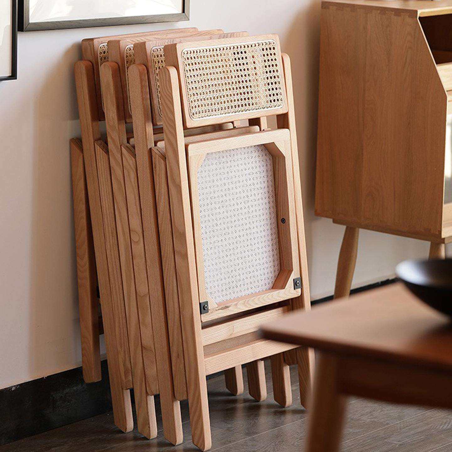 可叠吧台椅家用简约高脚凳实木酒吧椅餐厅日式藤编靠背椅子,淘宝优惠券,粉丝福利购,淘宝优惠卷