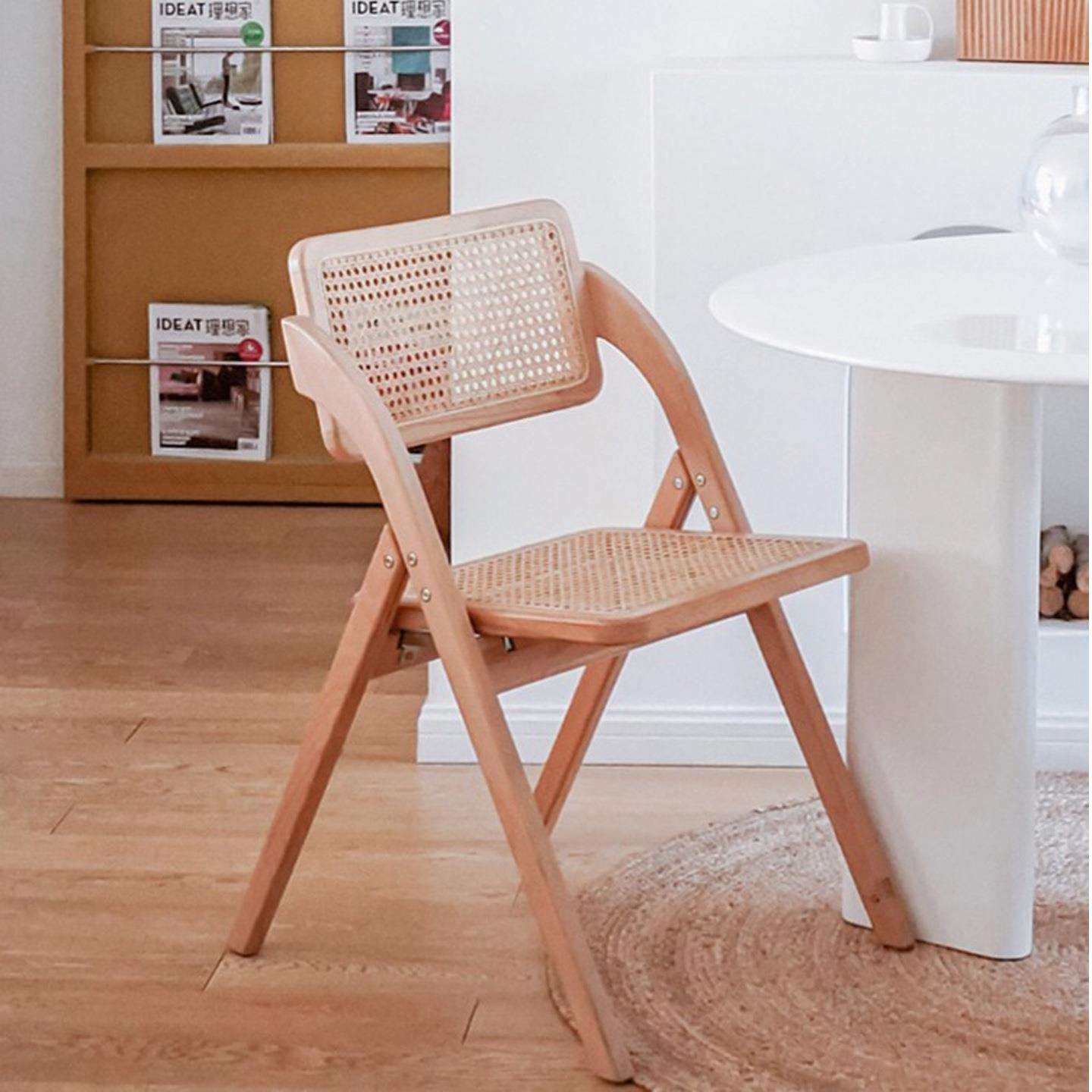 可叠吧台椅家用简约高脚凳实木酒吧椅餐厅日式藤编靠背椅子,淘宝优惠券,粉丝福利购,淘宝优惠卷