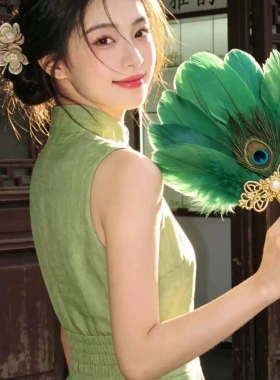 古风羽毛扇汉服配饰团扇手持扇子