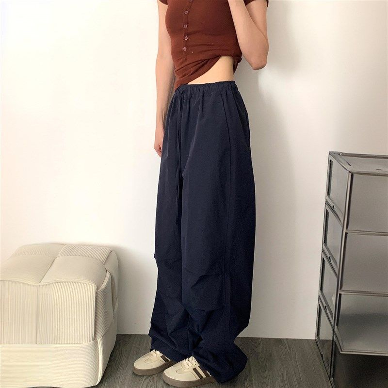 胖mm大码女装速干阔腿工装裤女夏季薄款裤子美式慵懒松弛感运动裤,淘宝优惠券,粉丝福利购,淘宝优惠卷