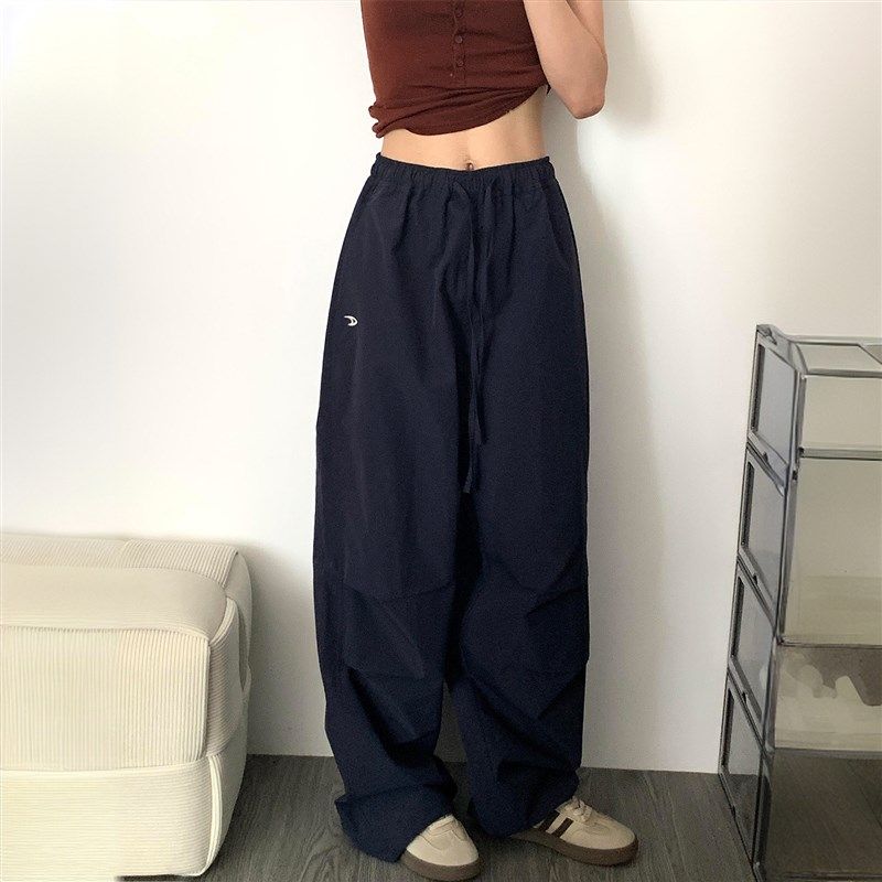 胖mm大码女装速干阔腿工装裤女夏季薄款裤子美式慵懒松弛感运动裤,淘宝优惠券,粉丝福利购,淘宝优惠卷