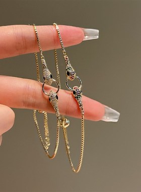 抽拉绳小众2023年圆圈蛇形手链两色活动小众设计感极细手绳J728