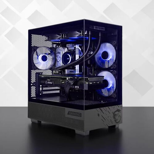微星AMD锐龙主机5600/5700X/5500X3D/RTX5060Ti/7650GRE/9060XT台式电脑整机办公游戏电竞DIY组装机海景房 - 图2
