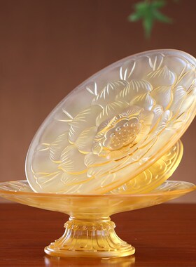 热销浮雕莲花供具套装家用古法琉璃佛具用品摆件观音灯香炉圣水杯