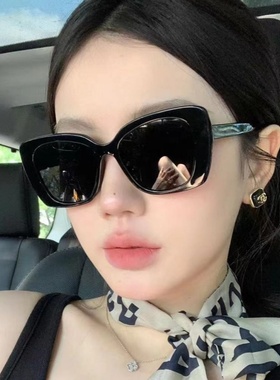 网红小香墨镜女可配度数防紫外线