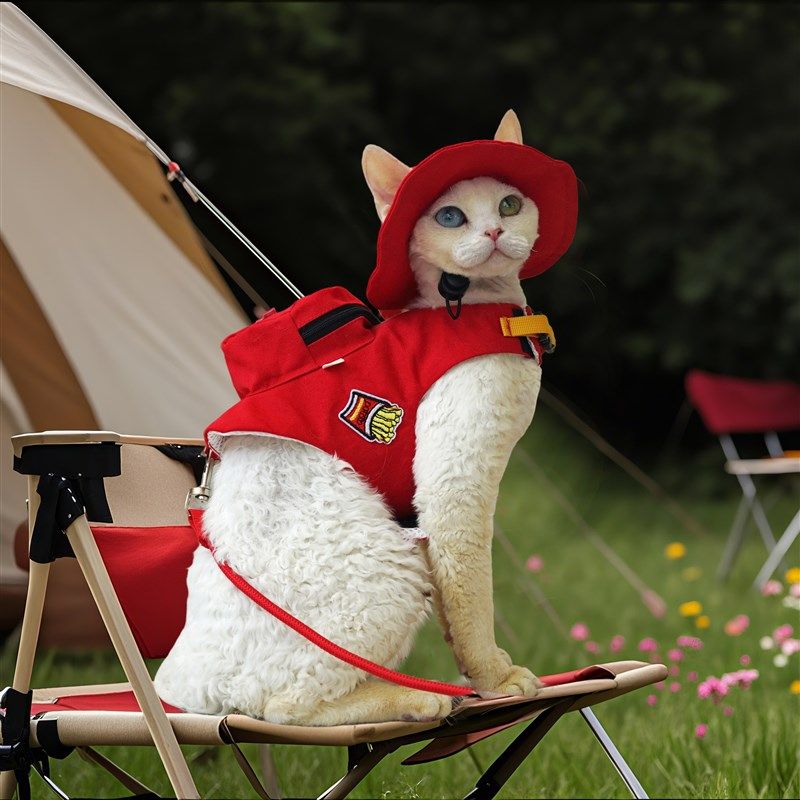 宠物露营户外g遛猫遛狗纯棉帆布背包胸背带牵引绳德文无毛猫书包,淘宝优惠券,粉丝福利购,淘宝优惠卷