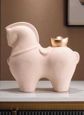 马上有钱酒架摆件新中式轻奢创意红酒瓶酒M托客厅酒柜装饰乔迁礼