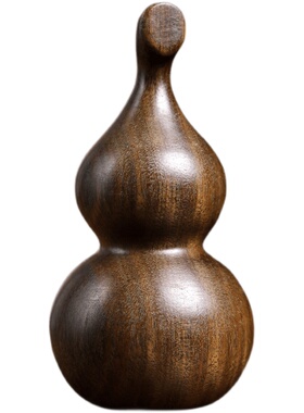 天然绿檀木雕刻福l禄小葫芦摆件文玩手把件家居装饰品创意工艺品