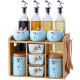 Kitchen ceramic seasoning box, salt tank, oil bottle, creative seasoning tank sealed tank storage box storage rack combination