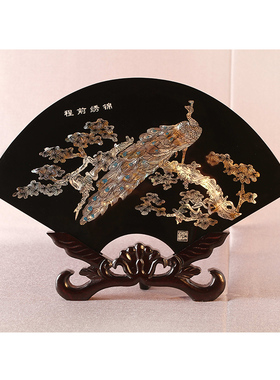 扬州漆器厂 难得糊涂 扇形台屏结婚生日家居办公装饰摆件商务礼品