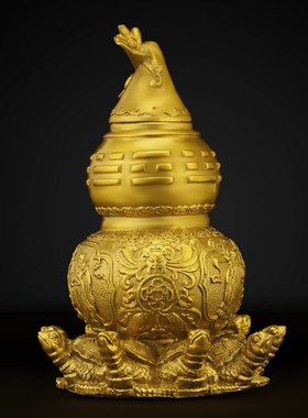 纯铜九龟葫芦摆件开口八卦天医葫芦家用桌面装饰品八宝福禄龟葫芦