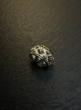 AvoStudio 复古戒指-010 Mandala 日轮曼陀戒女生复古可调节戒指