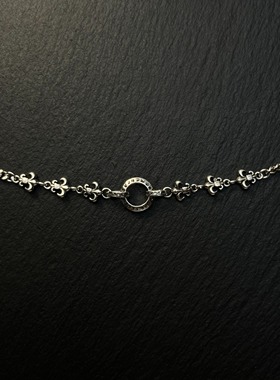 AVO复古小众做旧银鸢尾锁环