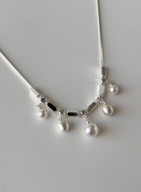 AvoStudio小众复古银小珍珠项链